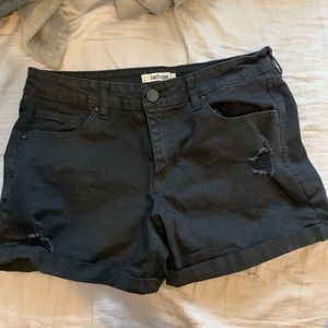 Black jean shorts